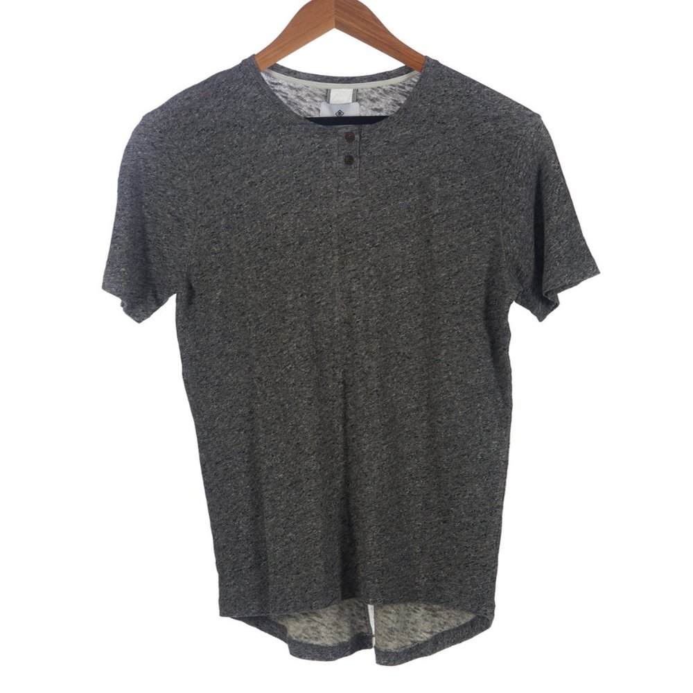 Clarke Portugese Slub Henley - Caviar